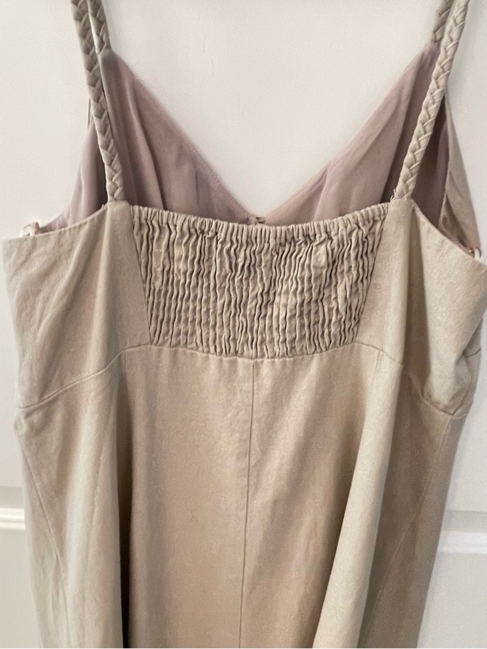 ZARA Neutral Cream Slip Midi Dress with Front Buttons - Picture 11 of 12